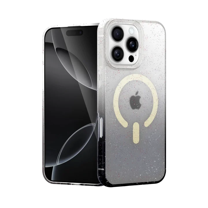 Mey İthalat®  Apple iPhone 16 Pro Max Pummel Shiny Magsafe Kapak - Siyah