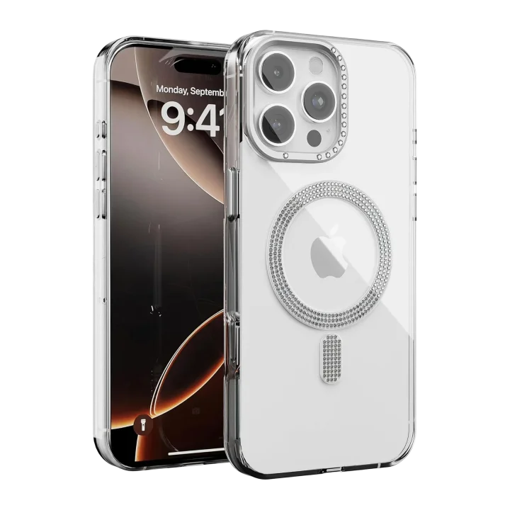 Mey İthalat®   iPhone 16 Pro Max Tash Diamond Magsafe Kapak - Beyaz