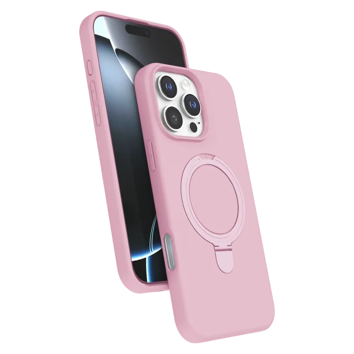 Mey İthalat®  Apple iPhone 16 Pro Regal Magsafe Standlı Kapak - Açık Pembe