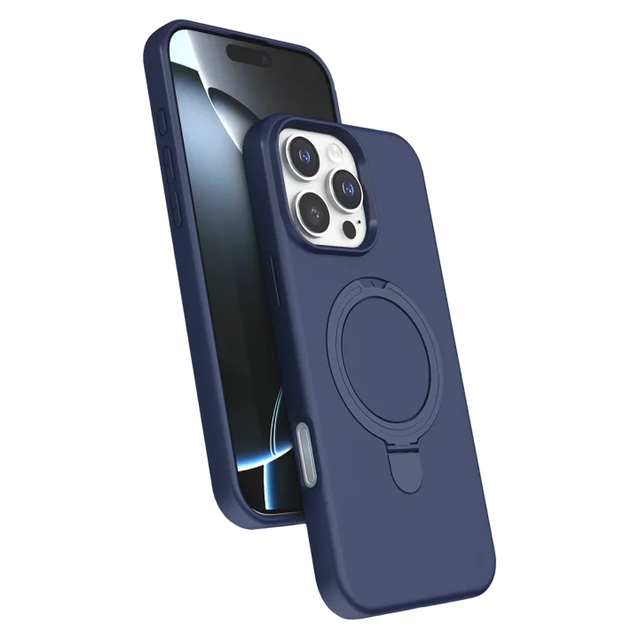 Mey İthalat®   iPhone 16 Pro Regal Magsafe Standlı Kapak - Lacivert