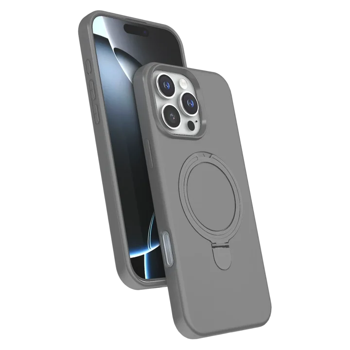 Mey İthalat®  Apple iPhone 16 Pro Regal Magsafe Standlı Kapak - Titan Gri