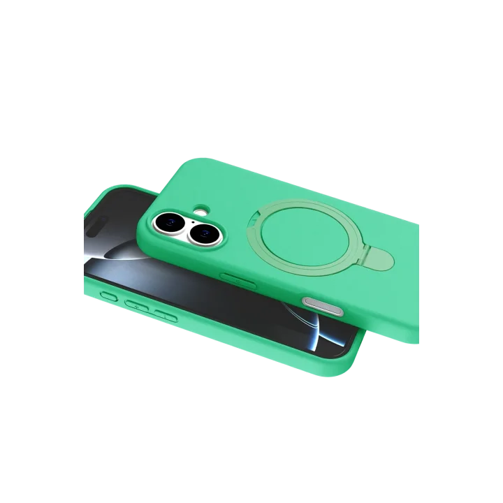 Mey İthalat®   iPhone 16 Regal Magsafe Standlı Kapak - Yeşil