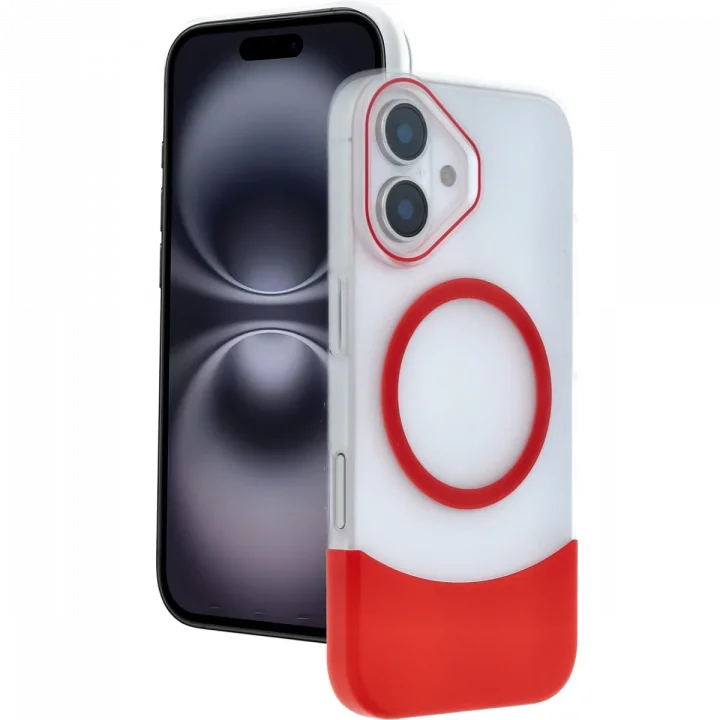 Mey İthalat®  Apple iPhone 16 Velar Magsafe Kapak - Kırmızı