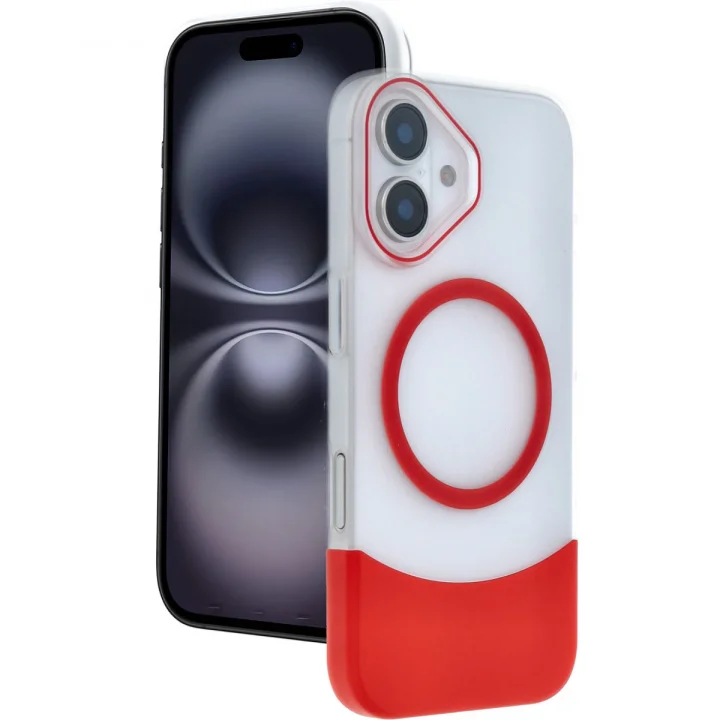 Mey İthalat®  Apple iPhone 16 Velar Magsafe Kapak - Kırmızı
