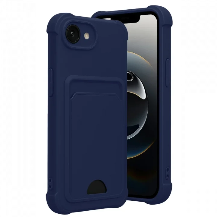 Mey İthalat®  Apple iPhone 16E Kelvin Kartvizitli Silikon - Lacivert