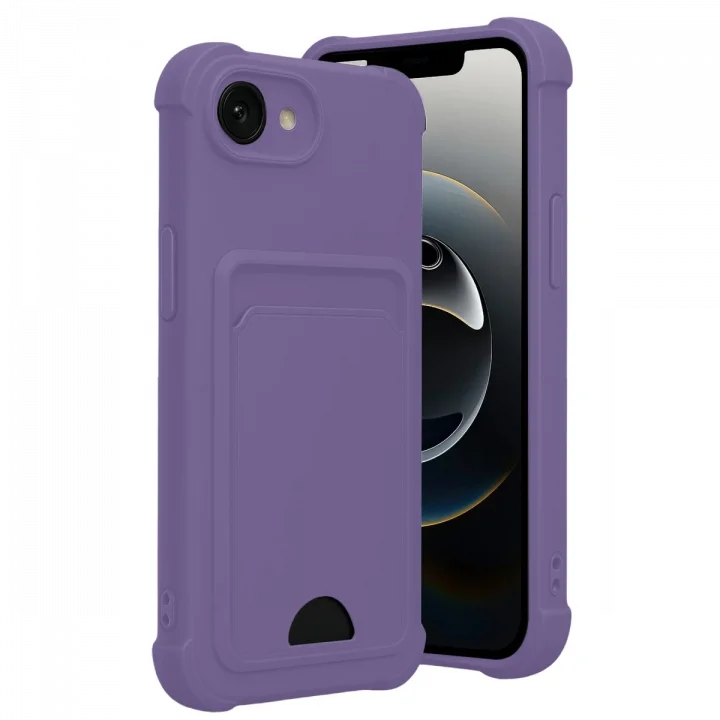 Mey İthalat®  Apple iPhone 16E Kelvin Kartvizitli Silikon - Lila