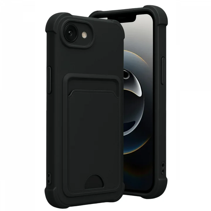 Mey İthalat®  Apple iPhone 16E Kelvin Kartvizitli Silikon - Siyah