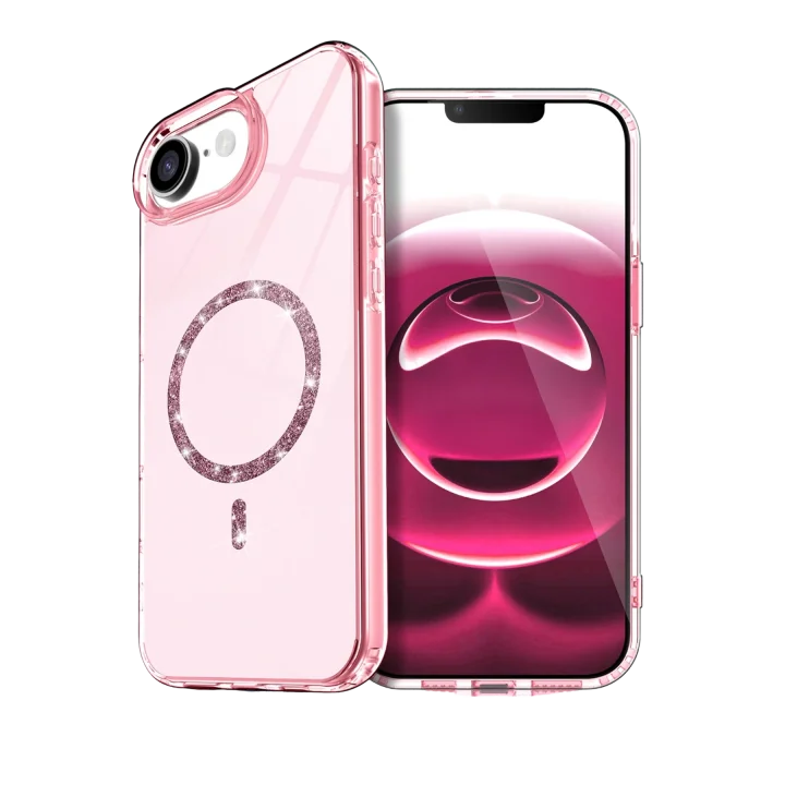 Mey İthalat®  Apple iPhone 16E Live Diamond Magsafe Kapak - Pembe