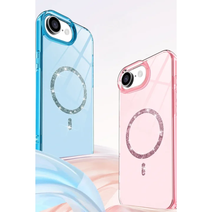 Mey İthalat®  Apple iPhone 16E Live Diamond Magsafe Kapak - Pembe