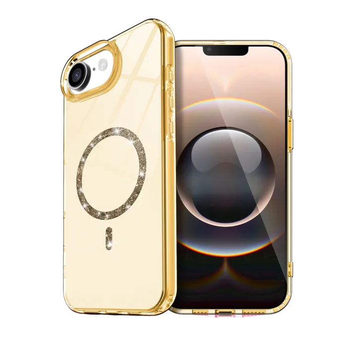 Mey İthalat®  Apple iPhone 16E Live Diamond Magsafe Kapak - Sarı