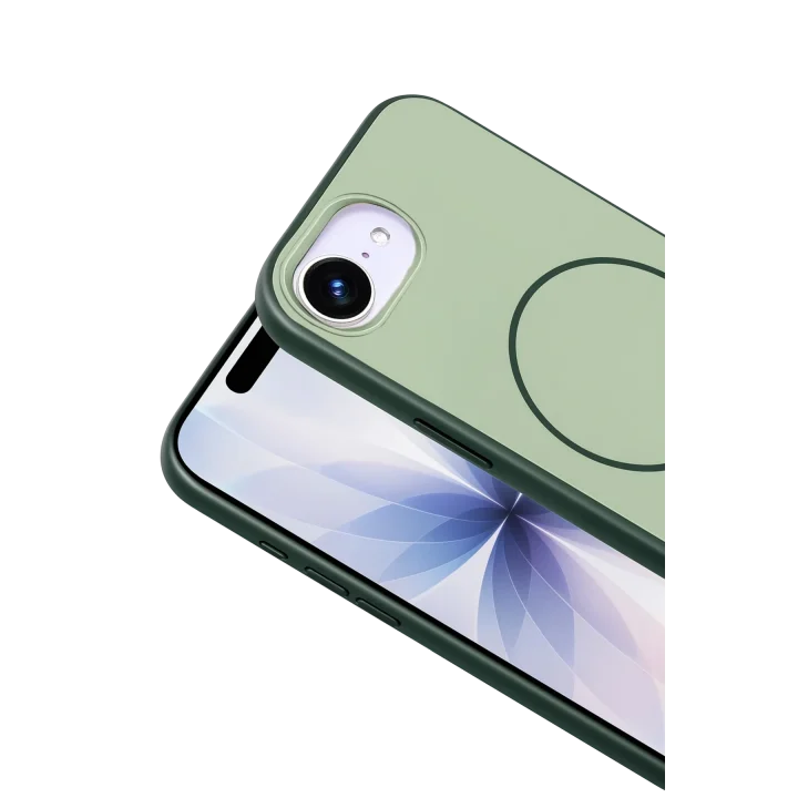 Mey İthalat®  Apple iPhone 16E Neva Magsafe Kapak - Koyu Yeşil