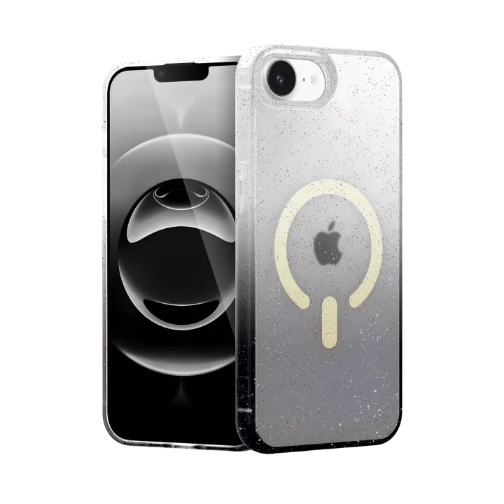 Mey İthalat®  Apple iPhone 16E Pummel Shiny Magsafe Kapak - Siyah