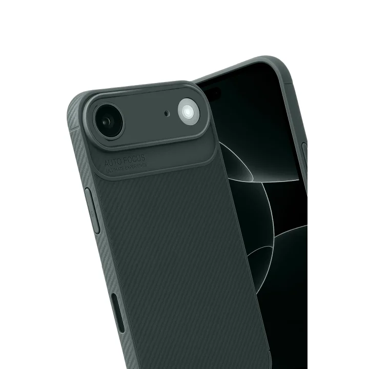 Mey İthalat®  Apple iPhone 17 Air Auto Focus Karbon Kapak - Koyu Yeşil