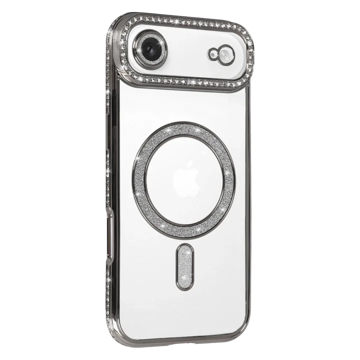 Mey İthalat®  Apple iPhone 17 Air Joke Simli Magneticsafe Kılıf - Gümüş