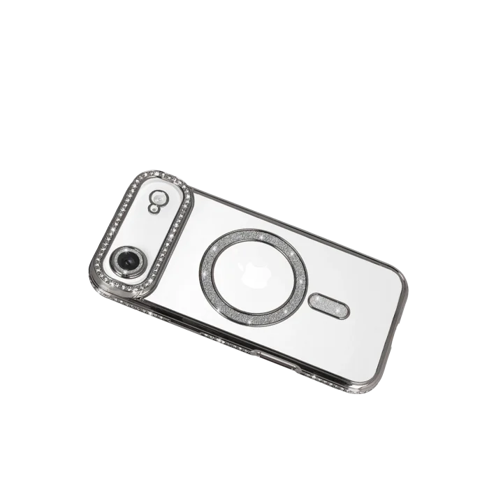 Mey İthalat®  Apple iPhone 17 Air Joke Simli Magneticsafe Kılıf - Gümüş