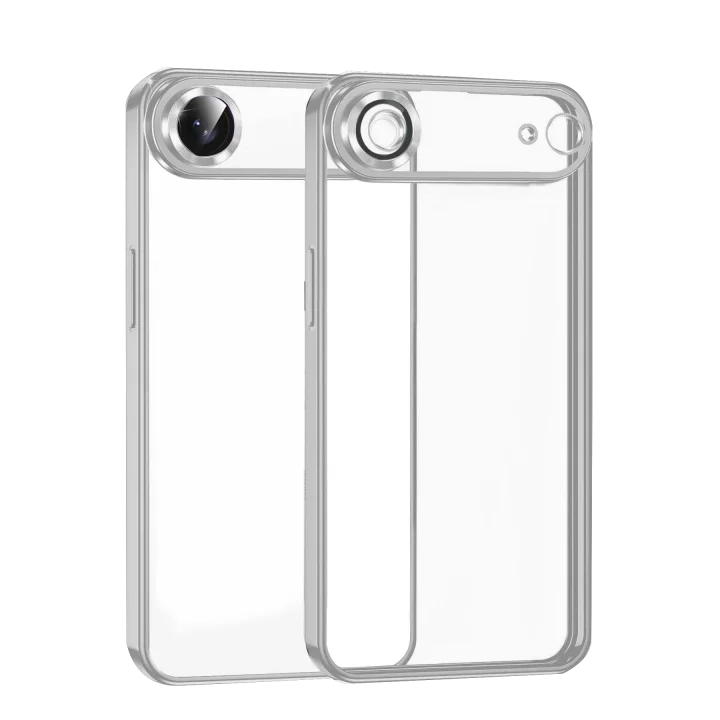 Mey İthalat®   iPhone 17 Air  Lensli Silikon - Gümüş