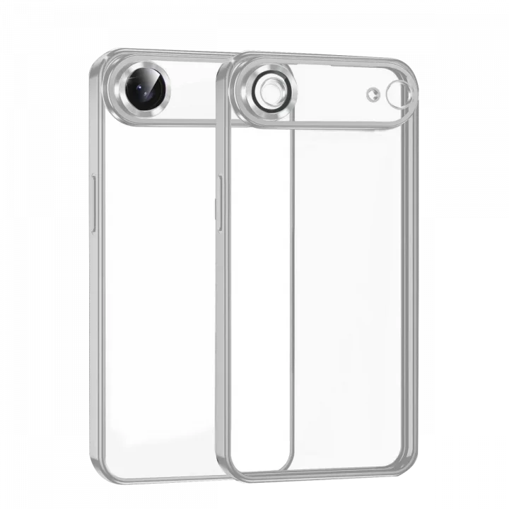 Mey İthalat®   iPhone 17 Air  Lensli Silikon - Gümüş