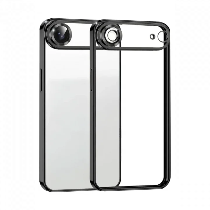 Mey İthalat®   iPhone 17 Air  Lensli Silikon - Siyah