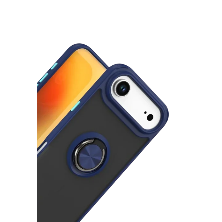 Mey İthalat®   iPhone 17 Air Montreal Yüzüklü Silikon Kapak - Lacivert