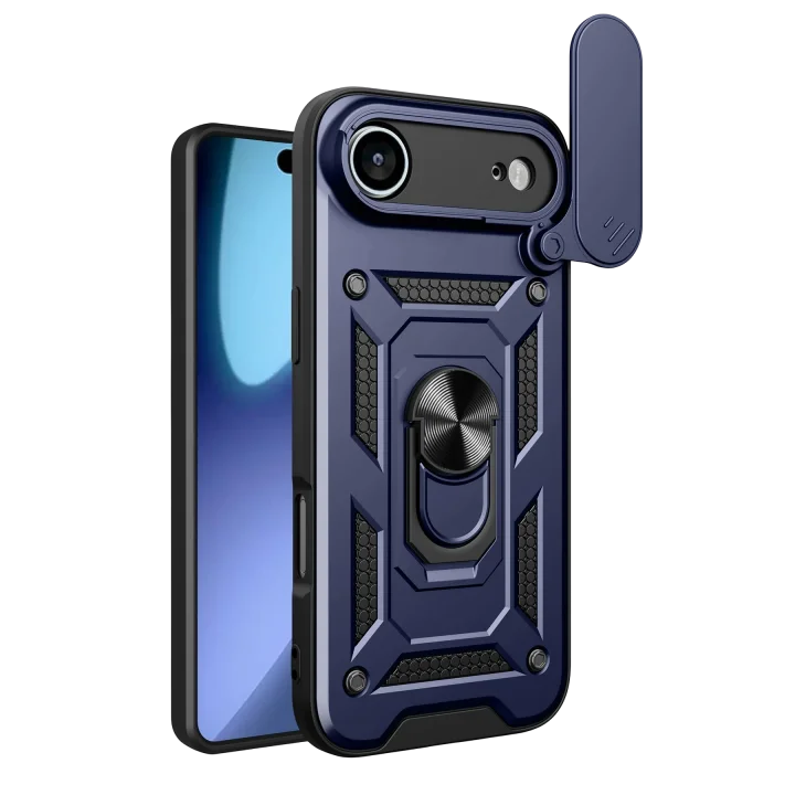 Mey İthalat®  Apple iPhone 17 Air Pars Lens Yüzüklü Silikon - Lacivert