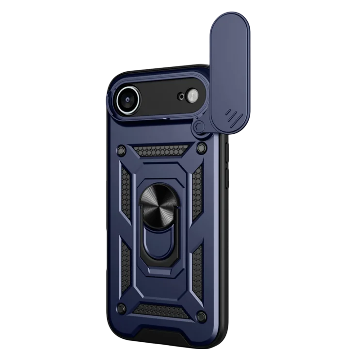 Mey İthalat®  Apple iPhone 17 Air Pars Lens Yüzüklü Silikon - Lacivert