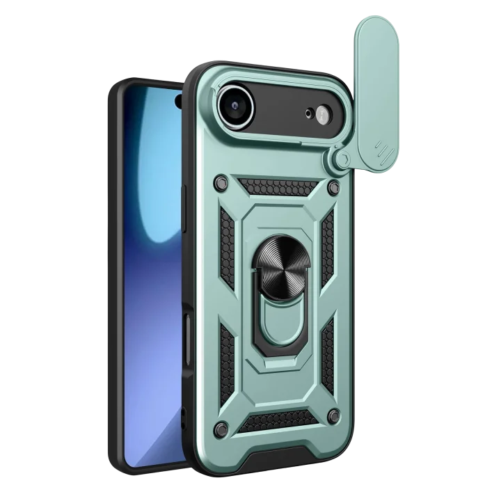 Mey İthalat®  Apple iPhone 17 Air Pars Lens Yüzüklü Silikon - Yeşil