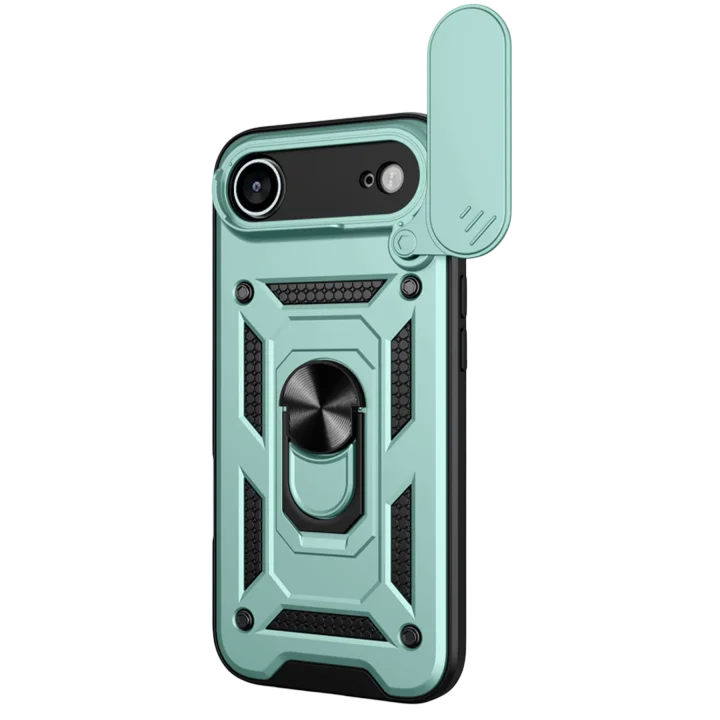 Mey İthalat®  Apple iPhone 17 Air Pars Lens Yüzüklü Silikon - Yeşil