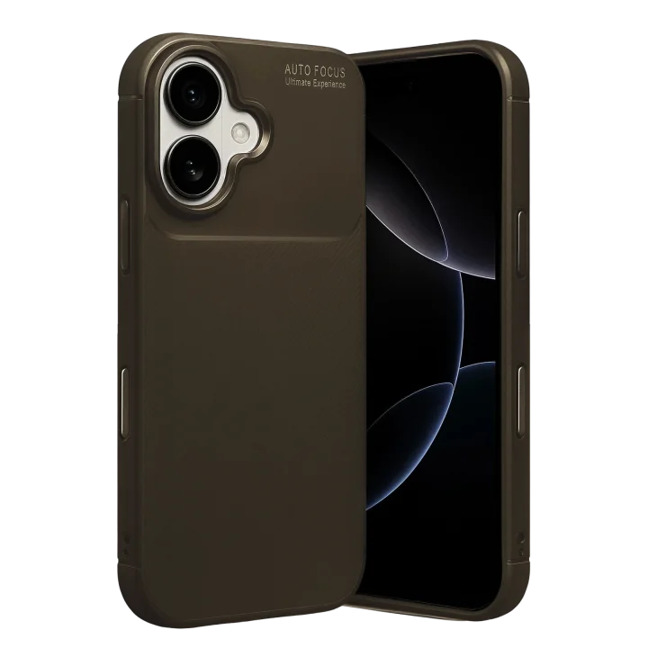 Mey İthalat®  Apple iPhone 17 Auto Focus Karbon Kapak - Kahverengi