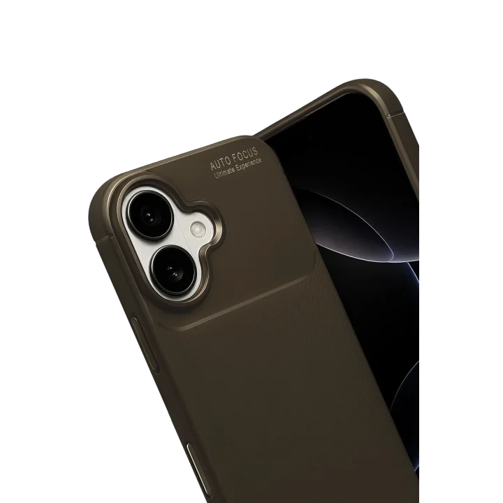 Mey İthalat®  Apple iPhone 17 Auto Focus Karbon Kapak - Kahverengi