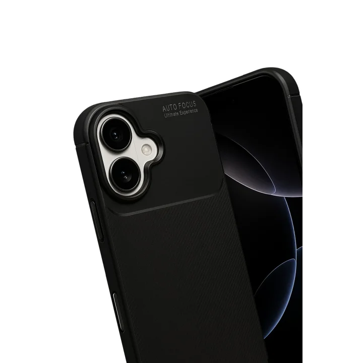 Mey İthalat®  Apple iPhone 17 Auto Focus Karbon Kapak - Siyah