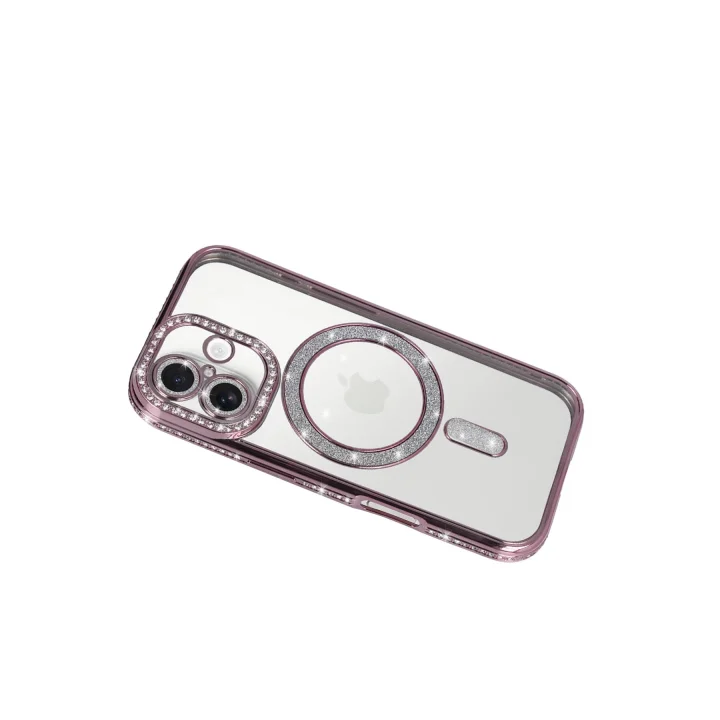 Mey İthalat®  Apple iPhone 17 Joke Simli Magneticsafe Kılıf - Pembe