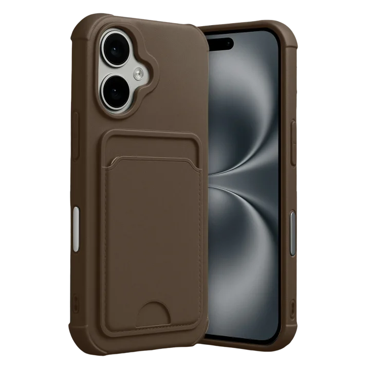 Mey İthalat®  Apple iPhone 17 Kelvin Kartvizitli Silikon - Kahverengi