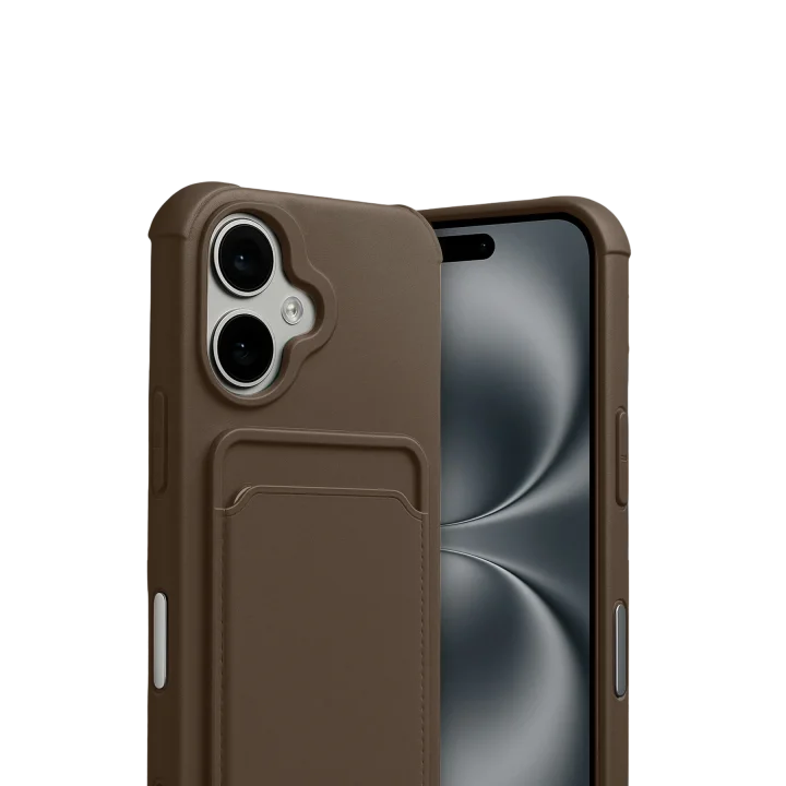 Mey İthalat®  Apple iPhone 17 Kelvin Kartvizitli Silikon - Kahverengi