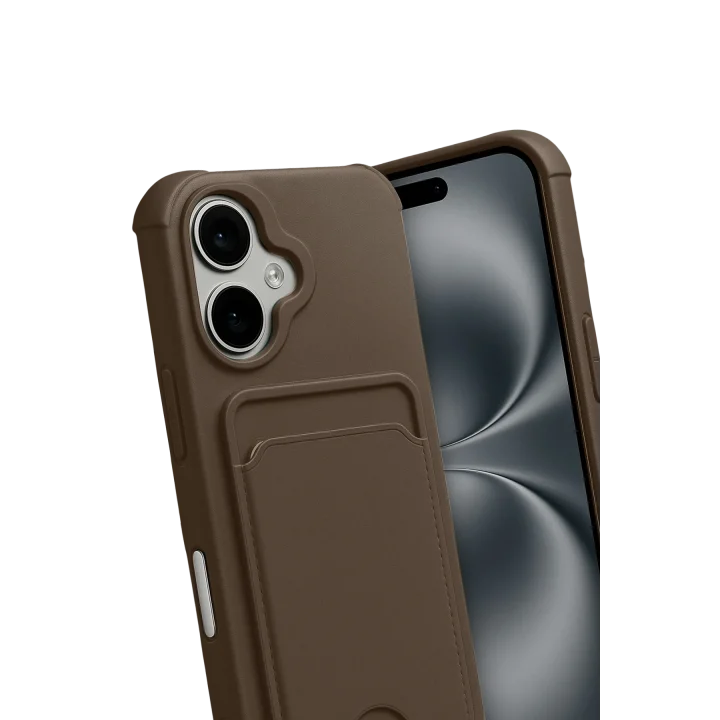 Mey İthalat®  Apple iPhone 17 Kelvin Kartvizitli Silikon - Kahverengi