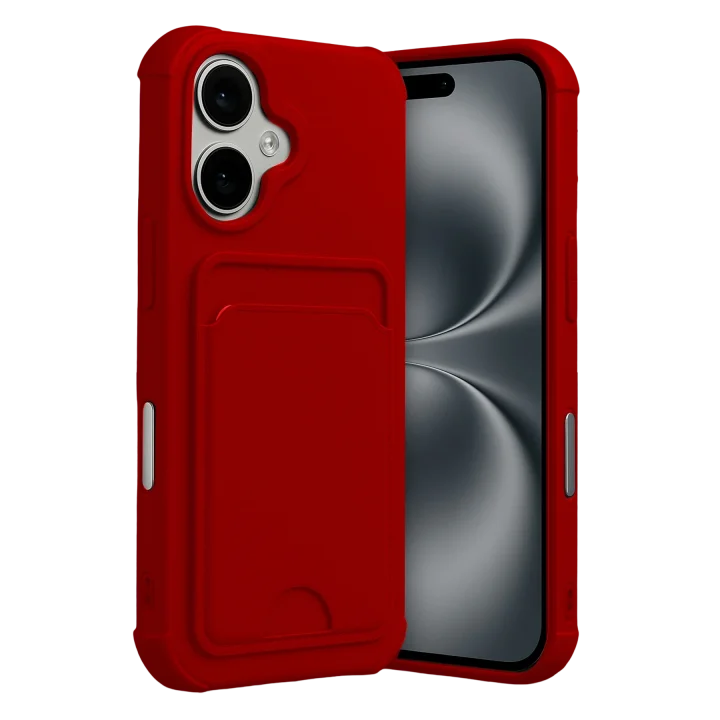 Mey İthalat®  Apple iPhone 17 Kelvin Kartvizitli Silikon - Kırmızı