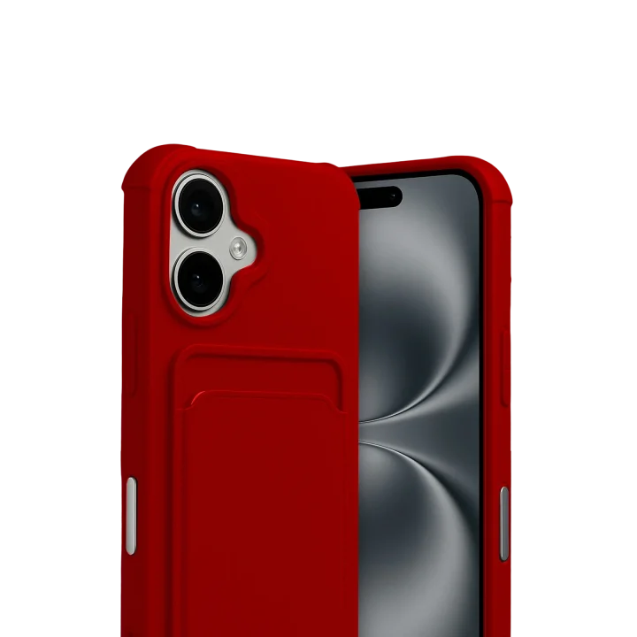 Mey İthalat®  Apple iPhone 17 Kelvin Kartvizitli Silikon - Kırmızı