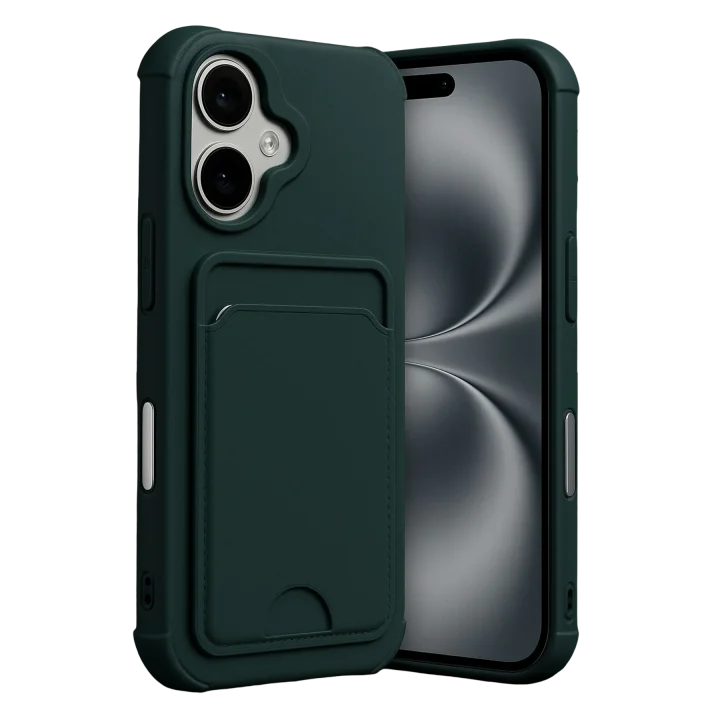 Mey İthalat®  Apple iPhone 17 Kelvin Kartvizitli Silikon - Koyu Yeşil