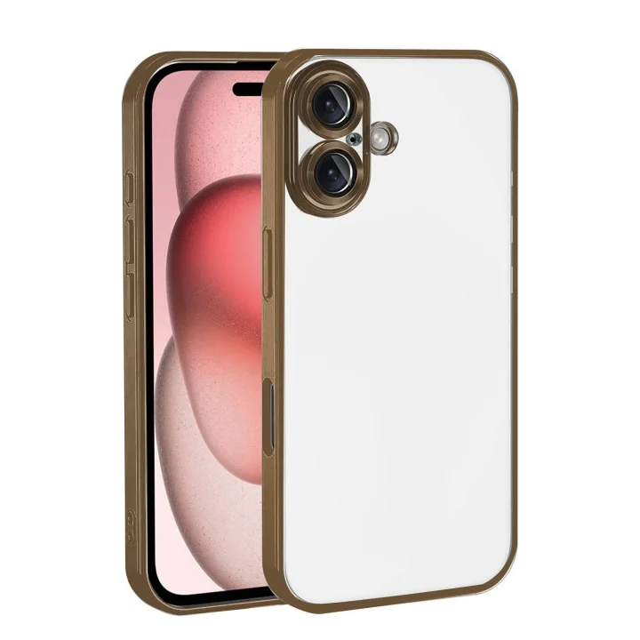 Mey İthalat®  Apple iPhone 17  Lensli Silikon - Çöl Titanyum