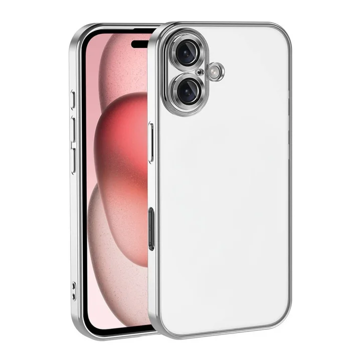 Mey İthalat®  Apple iPhone 17  Lensli Silikon - Gümüş