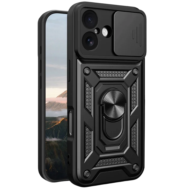 Mey İthalat®  Apple iPhone 17 Pars Lens Yüzüklü Silikon - Siyah