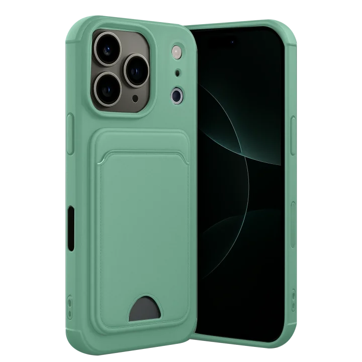 Mey İthalat®  Apple iPhone 17 Pro Kelvin Kartvizitli Silikon - Açık Yeşil