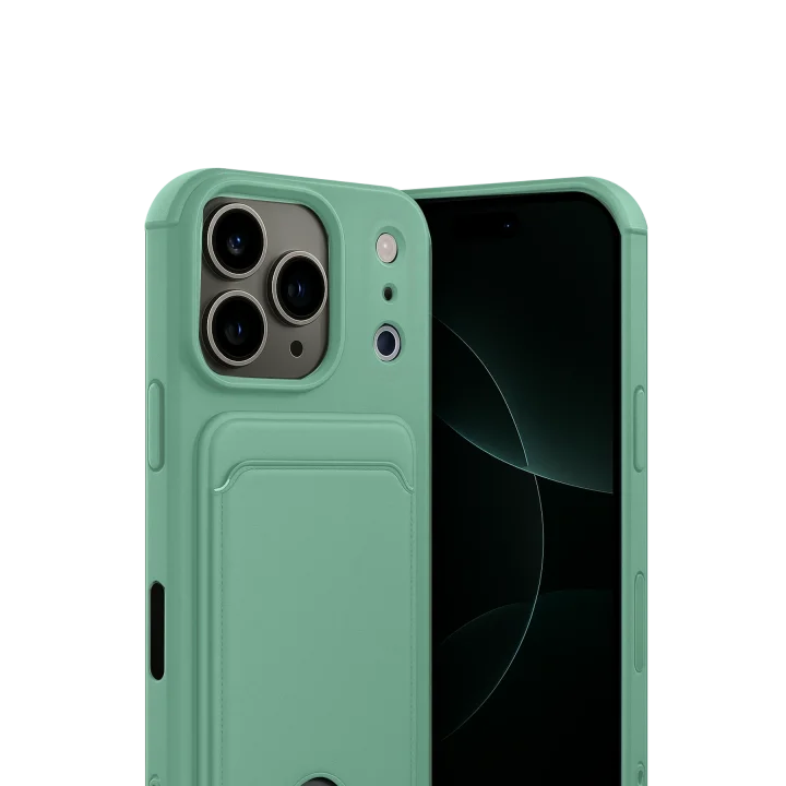 Mey İthalat®  Apple iPhone 17 Pro Kelvin Kartvizitli Silikon - Açık Yeşil