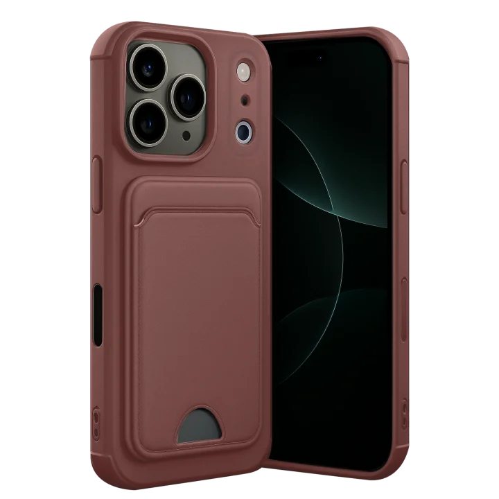 Mey İthalat®  Apple iPhone 17 Pro Kelvin Kartvizitli Silikon - Bordo