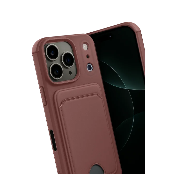 Mey İthalat®  Apple iPhone 17 Pro Kelvin Kartvizitli Silikon - Bordo