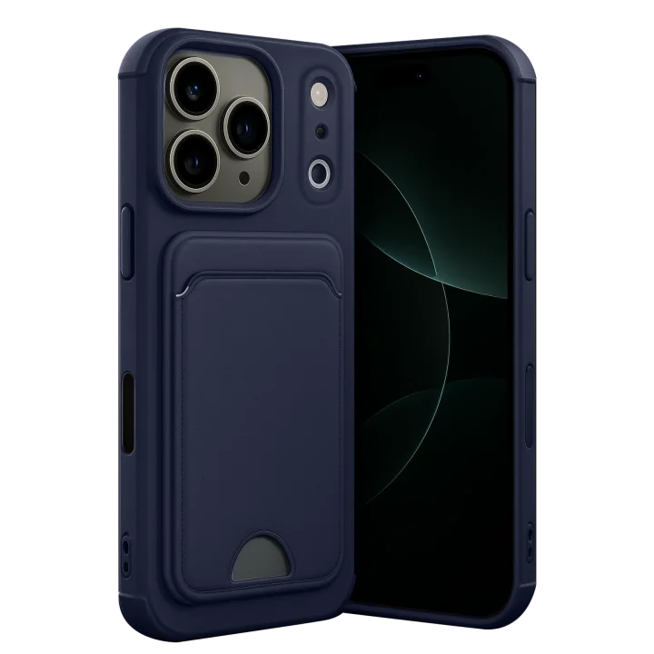 Mey İthalat®  Apple iPhone 17 Pro Kelvin Kartvizitli Silikon - Lacivert