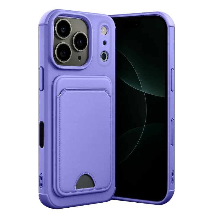 Mey İthalat®  Apple iPhone 17 Pro Kelvin Kartvizitli Silikon - Lila