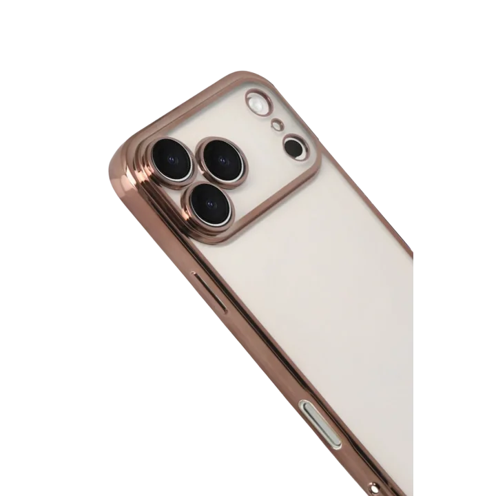 Mey İthalat®   iPhone 17 Pro  Lensli Silikon - Çöl Titanyum