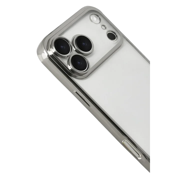 Mey İthalat®  Apple iPhone 17 Pro  Lensli Silikon - Gümüş