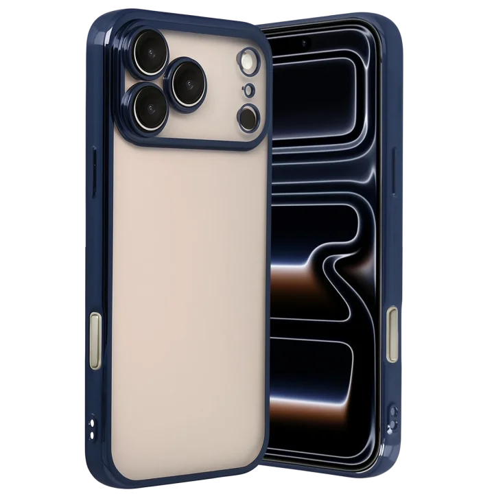 Mey İthalat®   iPhone 17 Pro  Lensli Silikon - Lacivert