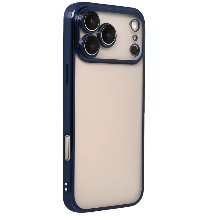 Mey İthalat®   iPhone 17 Pro  Lensli Silikon - Lacivert